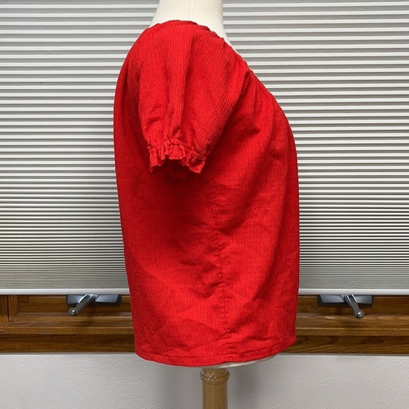 Madewell Texture & Thread Red Peasant Top Size XS - Picture 6 of 9